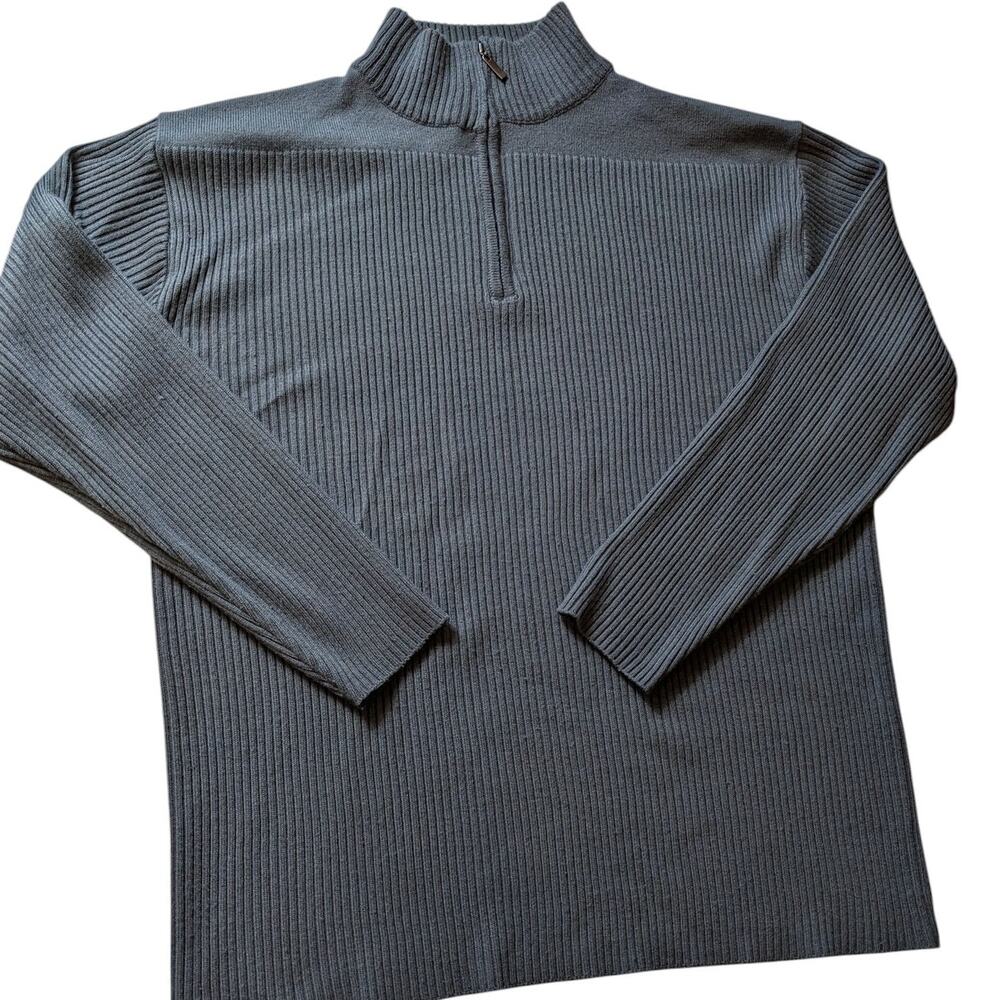 Bachrach Sweater Mens XL Ribbed Mock Neck Pullover Wool Knit Acrylic Cashmere